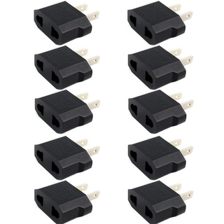 QJ 10pcs European EU to US USA Plug Travel Power Adapter Outlet Converter