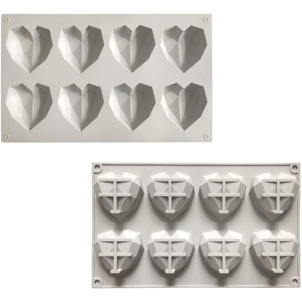 แม่พิมพ์-silicone-3d-8-ช่อง-รูปหัวใจเพชร-diamond-heart-สีแรนดอม