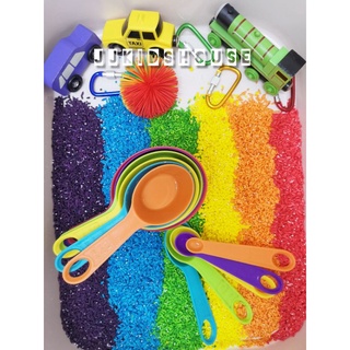 ⭐พร้อมส่ง​⭐ Sensory Play SP03ชุดกิจกรรมตักตวง​ข้าวย้อมสี⭐