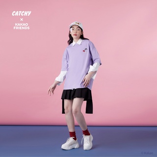 CATCHY x Kakao Friends เสื้อยืด โอเวอร์ไซส์ ปัก NEO นีโอ ลิขสิทธิ์แท้ พร้อมส่งจากไทย รอบอก 44 นิ้ว Cotton100% ผู้หญิง