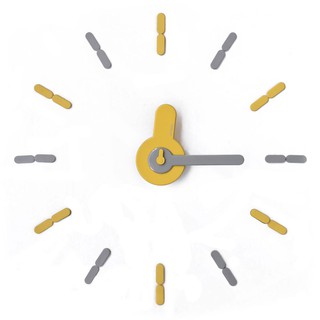 นาฬิกา นาฬิกาติดผนัง ONTIME DIY สีเหลือง/เทา ของตกแต่งบ้าน เฟอร์นิเจอร์ ของแต่งบ้าน WALL CLOCK DIY YELLOW GRAY ON TIME