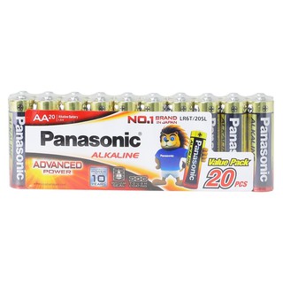 ALKALINE BATTERY AA PANASONIC LR6T/20SL ถ่านอัลคาไลน์ AA PANASONIC LR6T/20SL ไฟฉายและอุปกรณ์ ไฟฉายและไฟฉุกเฉิน งานระบบไฟ