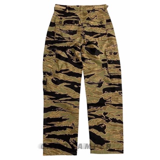 กางเกงทหาร กางเกงลายพรางกระดุมโชว์ Tiger Stripe Camo Pants Poplin Repro แฟชั่นลายพลาง สาย vintage military ไม่ควรพลาด