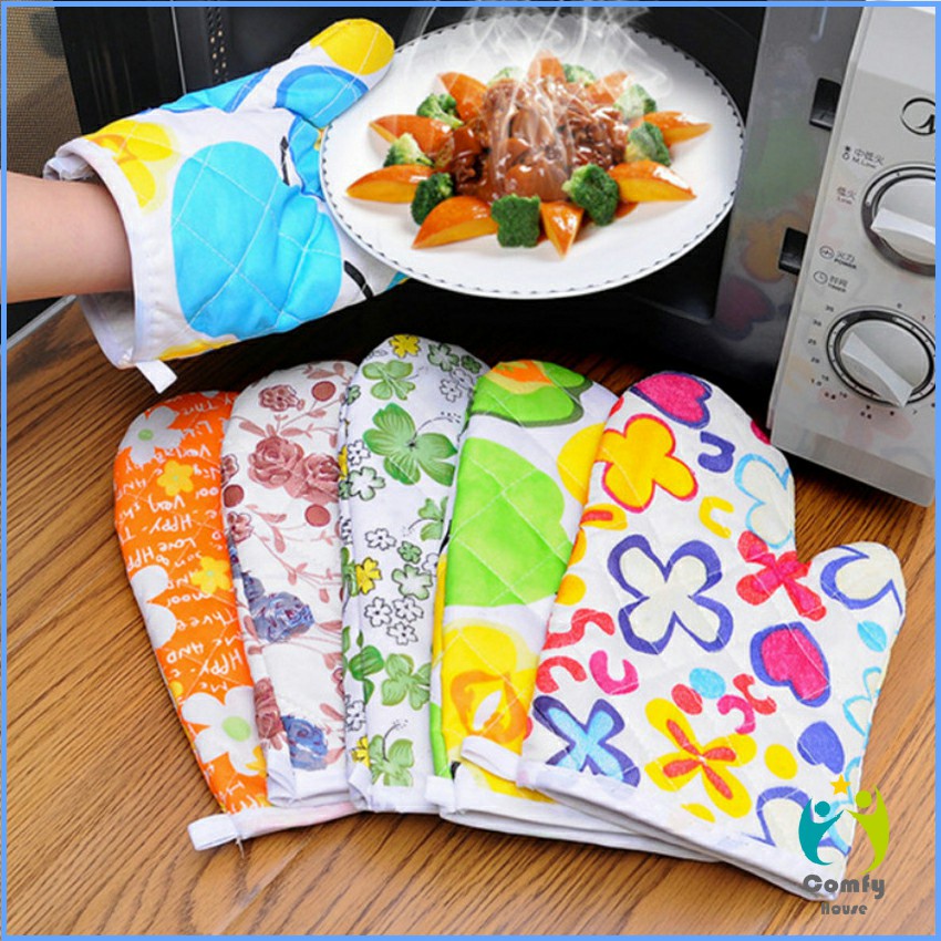 comfy-ถุงมือกันความร้อน-ถุงมือไมโครเวฟ-จัดเก็บสะดวก-จัดส่งคละลาย-cooking-gloves