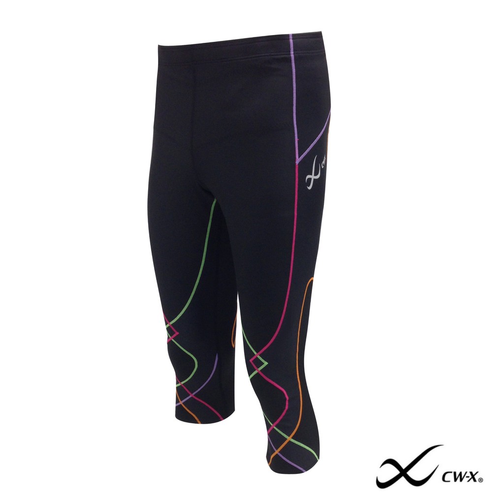 cw-x-กางเกงขา-6-ส่วน-stabilyx-man-รุ่น-ic9265-พื้นดำเดินเส้นสีรุ้ง-vi