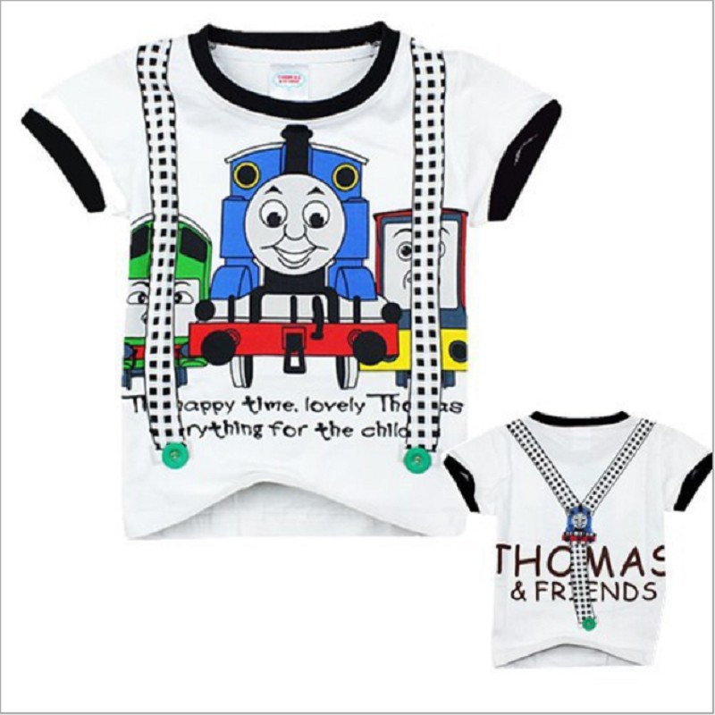 ภาพหน้าปกสินค้าลดเพิ่ม 20% Thomas Train Bib Toddler เด็กชายเด็กชายหญิงฤดูร้อนเสื้อยืด Tops เครื่องแต่งกายเสื้อ Tee