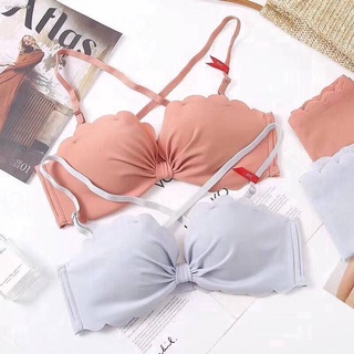 จัดส่งได้ตลอดเวลาสินค้าพร้อมส่งจากไทย💥Angle Bra 💥 (N340) บราไร้โครง ทรงเปลือกหอย สวยสไตล์เกาหลี