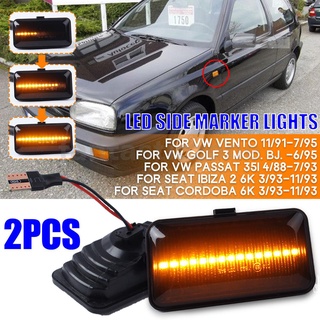 Fantasticzone ไฟเลี้ยว Led ด้านข้าง อุปกรณ์เสริม สําหรับรถยนต์ VW Golf 3 Vento 1991-1995 2 ชิ้น