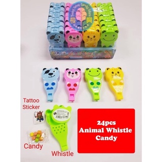 ลูกอมนกหวีดรูปสัตว์(Animal Whistle candy) 1 กล่อง บรรจุ 24 ชิ้น