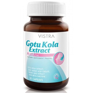 ภาพขนาดย่อของสินค้าVistra Gotu Kola Extract Plus Zinc (30 เม็ด)