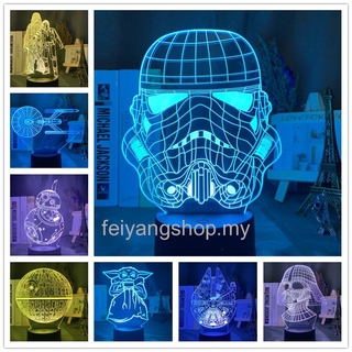 โคมไฟกลางคืน LED รูป Star Wars 3d ใช้แบตเตอรี่ Usb สําหรับตกแต่งห้องนอนเด็ก