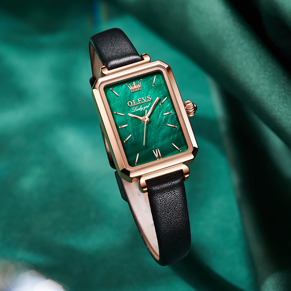 ภาพหน้าปกสินค้าOLEVS นาฬิกาข้อมือผู้หญิง กันน้ำ แท้ สี่เหลี่ยมผืนผ้า ถูกๆ สวยๆ สเตนเลส