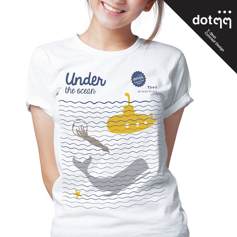 dotdotdot-เสื้อยืดหญิง-concept-design-ลาย-ocean-white