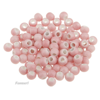 [Fenteer1] ลูกปัดเซรามิก 6 มม. 100 ชิ้นสําหรับทําเครื่องประดับ Diy สีส้ม