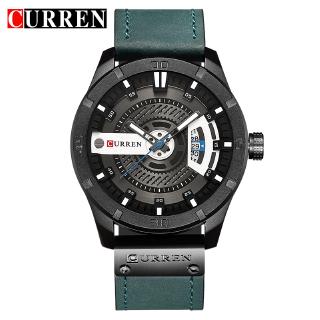 Masculino CURREN Mens Sports Quartz-Watches Calendar Leather Strap Waterproof Wristwatch Male Clock Montre Homme