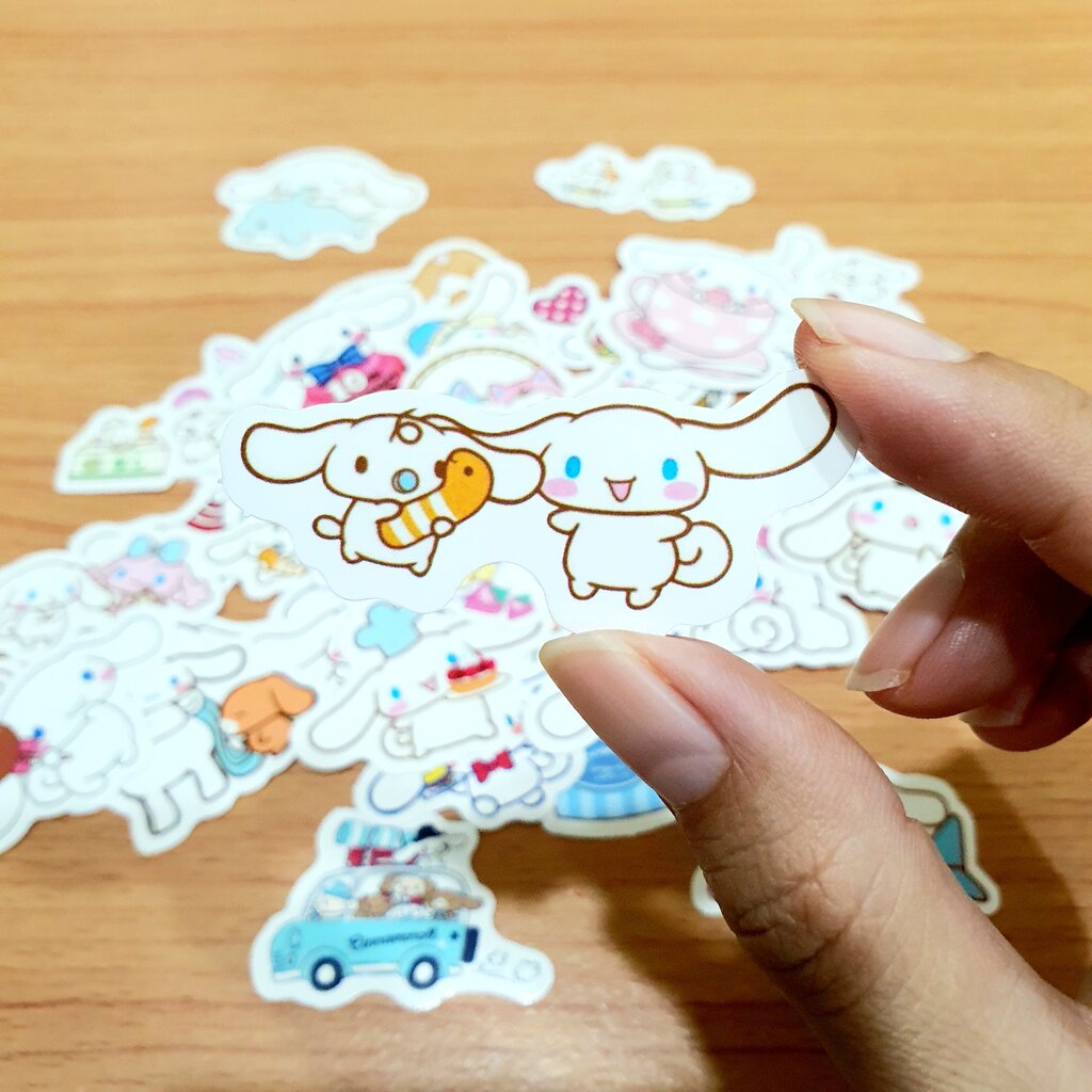 สติ๊กเกอร์-cinnamoroll-ชิ้นเล็กๆ-ชินนาม่อนโรล-ติดแน่น-กันน้ำ-40-ชิ้น-sanrio-sticker