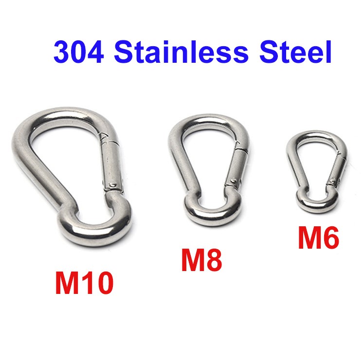 ราคาและรีวิว304 Stainless Steel คาราบิเนอร์ M4 M5 M6 M8 M10 ไม่เป็นสนิม แข็งแรง รับน้ำหนักได้ เหมาะกับ ไต่เขา โยคะ ฟิตเนส