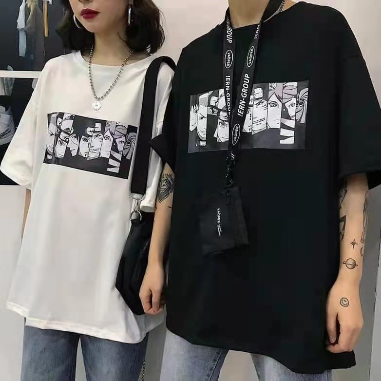 เสื้อสาวอวบ-เสื้อคู่วินเทจ-นารูโตะ-akatsuki-อะนิเมะพิมพ์เสื้อยืด-unisex-vx-เสื้อตราหานคู่-เสื้อคู่