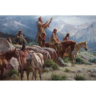 โปสเตอร์ ภาพวาด อเมริกัน อินเดียแดง Native American Indian POSTER 24”x35” Inch Painting Western V19