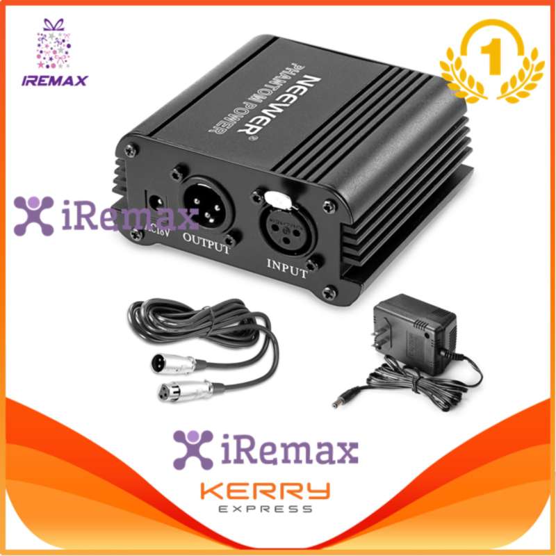 iremax Mini 1Channel 48V Phantom Power Supply with Power Adapter for