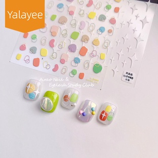 Yalayee [สติกเกอร์ติดเล็บ] の สติกเกอร์ติดเล็บ ลายจุด สไตล์ญี่ปุ่น ไฮเอนด์ ความร่วมมือความรัก น่ารัก สีสันสดใส อุปกรณ์ทําเล็บ 2161+1140