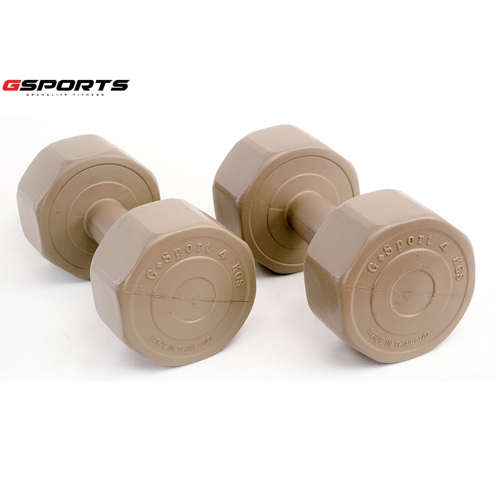 ภาพหน้าปกสินค้าGSports ดัมเบลพลาสติก 4 kg แพ็คคู่ Dumbbell 4 kg x 2 รุ่น AD62522A x 2