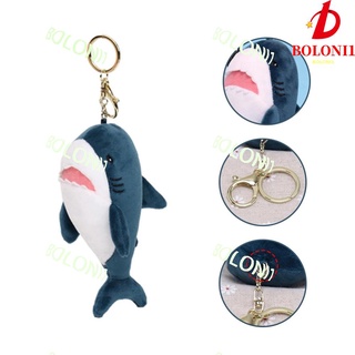 สินค้า Boloni1 พวงกุญแจ จี้ตุ๊กตาฉลาม แบบนิ่ม ขนาด 15 ซม. สําหรับห้อยกระเป๋าเป้สะพายหลัง