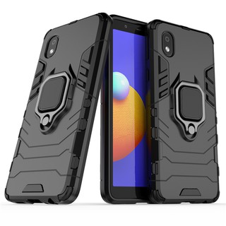 เคส Samsung Galaxy A01 Core ฮาร์ดเคสกันกระแทกเคสโทรศัพท์ Hybrid Armor Shockproof Ring Case Samsung A01 Core Cover Stand