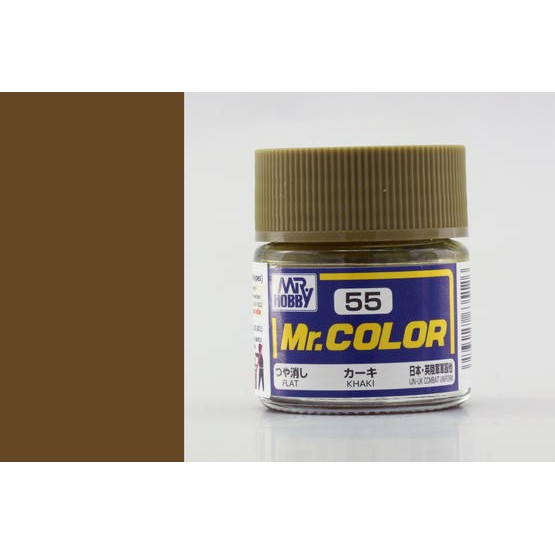 สีสูตรทินเนอร์-mr-hobby-สีกันเซ่-c55-khaki-flat-10ml