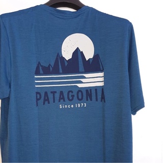 เสื้อยืดครอป เสื้อยืดคอกลมแขนสั้นผ้าฝ้ายสไตล์ย้อนยุคพิมพ์ลาย Patagonia American สําหรับผู้ชาย