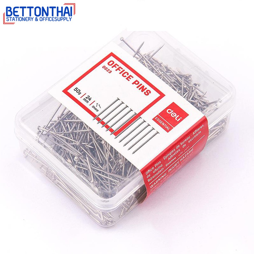 deli-0023-office-pin-เข็มปักกระทง-เข็มทำกระทง-เข็มเย็บกระทง-ขนาด-24-mm-แพค-50-กรัม-500ตัว-เข็ม-เข็มปักกระดาษ