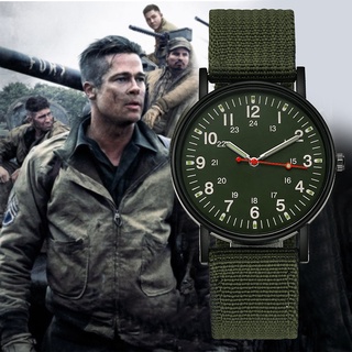 นาฬิกาข้อมือควอตซ์ สายผ้าแคนวาส สไตล์ทหาร สําหรับผู้ชาย