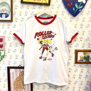 DADDY | Roller Sisters T-Shirt เสื้อยืด สกรีนลาย Roller Sisters สีขาว