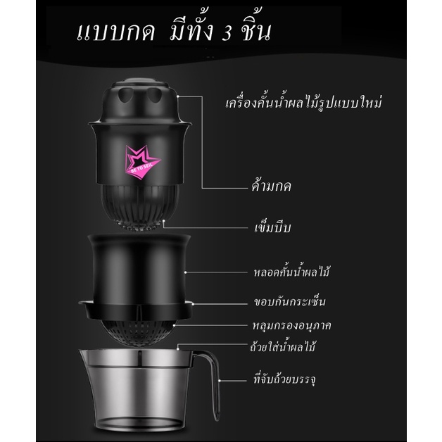 เครื่องคั้นน้ำส้มแบบมือกด-ที่คั้นน้ำผลไม้-4in1multifunctional-ใช้งานง่ายไม่ยุ่งยาก-วัสดุแข็งแรงทนทาน-ไม่ต้องใช้ไฟฟ้า