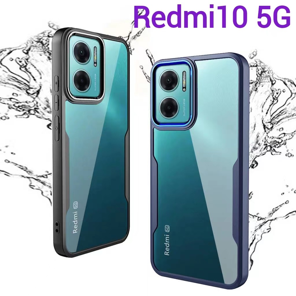 redmi-10-5gตรงรุ่น-พร้อมส่งในไทย-เคสกันกระแทกขอบสีหลังใสxiaomi-redmi10-5g