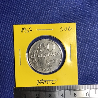 Special Lot No.60280 ปี1967 บราซิล 50 CENTAVOS เหรียญสะสม เหรียญต่างประเทศ เหรียญเก่า หายาก ราคาถูก