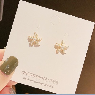 สินค้า (พร้อมจัดส่งไทย) ต่างหูเพชรมุกทันสมัยและสง่างาม925เงินเข็ม pearl elegant earrings 【stylewe】