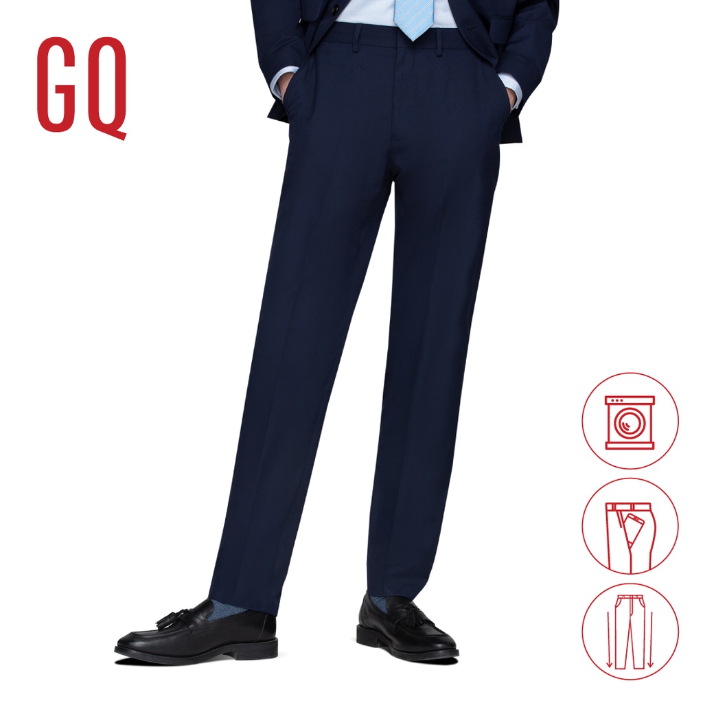 ภาพหน้าปกสินค้าGQ Essential Pants กางเกงผู้ชายทรงปกติ รุ่น TR Tailored Fit สีกรมท่า