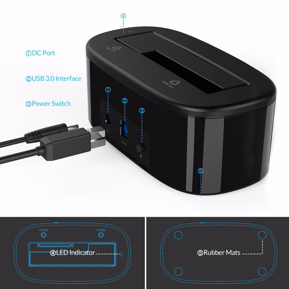 orico-6218us3-hdd-docking-usb3-0-โอริโก้ด๊อกกิ้ง-สำหรับ-hdd-ssd-2-5-3-5-sata-1bay-ไม่รวมhdd-สีดำ