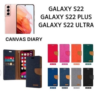 ✨พร้​อมส่งใน🇹🇭✨Mercury Canvas Diary เคสฝาพับผ้ายีนส์ For Samsung Galaxy S22 Ultra / S22 Plus / S22Ultra / S22Plus / S22