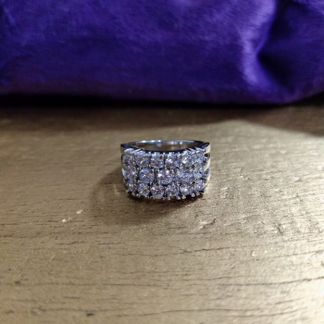 sale-แหวนทองคำขาว-18k-เพชร-cz-เพชรแน่นมากก