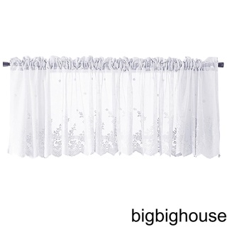 [Biho] Lace Cafe Kitchen Ruffle Window Drape Valance Semi Transparent Voile Curtains Window Treatment