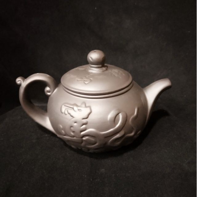 กาชา-กาชงชา-กาน้ำชา-งานปั้นมือ-ลายมังกร-เต่ามังกร-กาดินเผาเนื้อแกร่ง