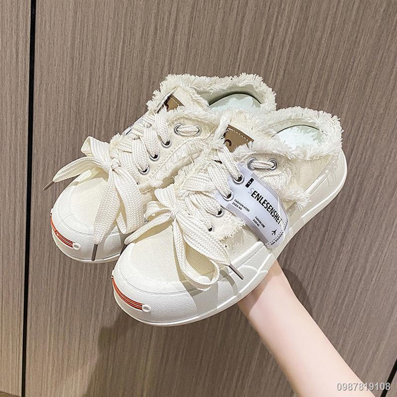 สินค้าในสต็อก-xiaobai-รองเท้าแตะและรองเท้าแตะผู้หญิงสวมใส่ด้านนอก-2022-ใหม่ด้านล่างหนาเพิ่มขึ้นหนึ่งเหยียบ-baotou-กึ่