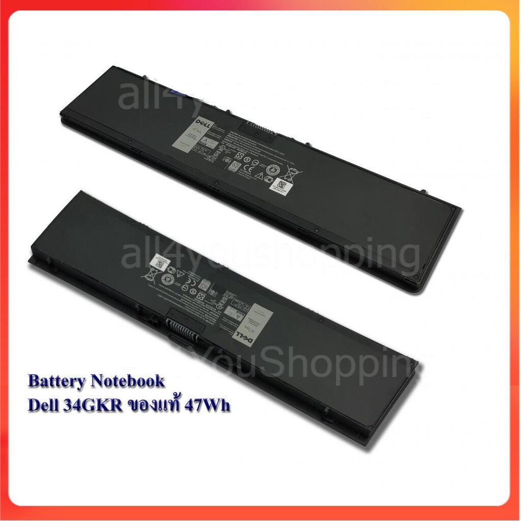 Dell แบตเตอรี่ ของแท้ 34GKR 47Wh สำหรับ Dell Latitude E7420 E7440 E7450 ...