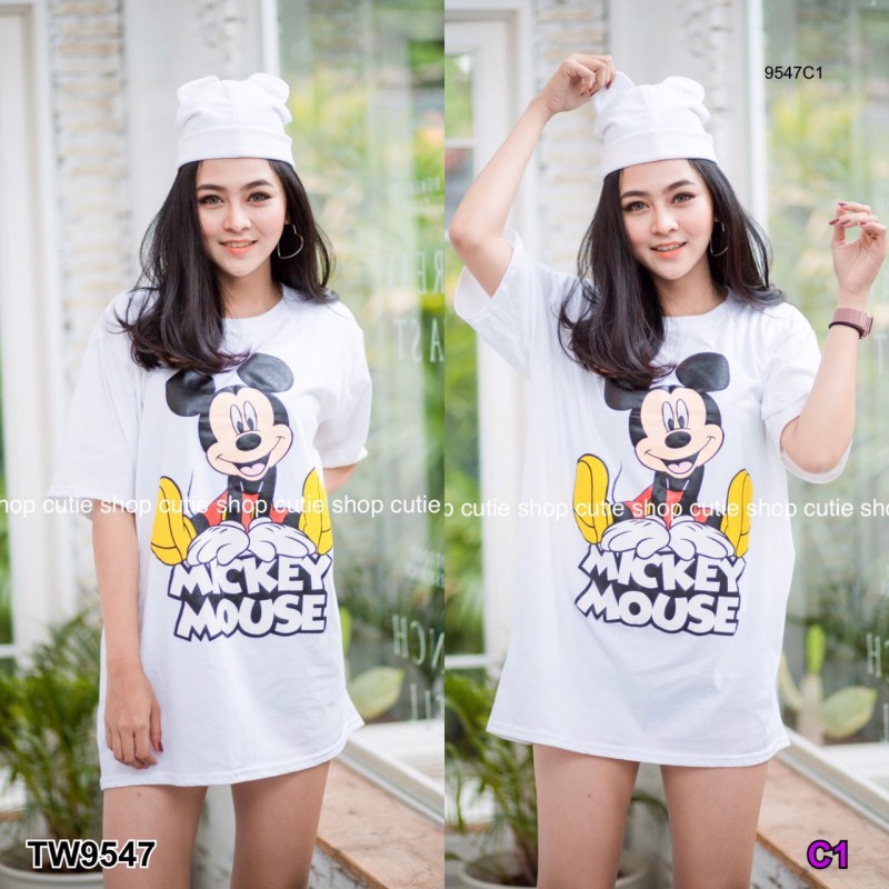 dress-oversized-เดรสสั้นสกรีน-mickey-mouse