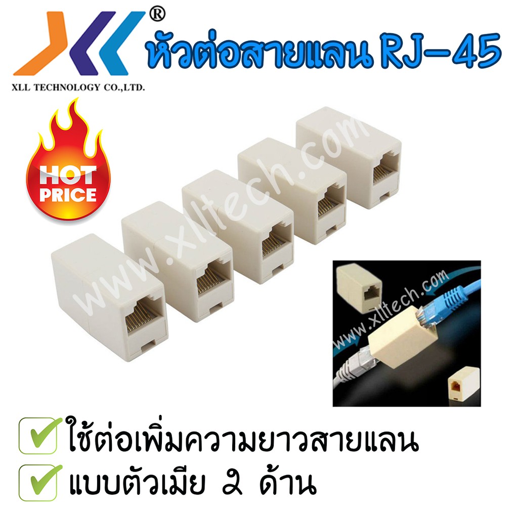 ตัวเชื่อม-rj-45-ตัวต่อสายแลน-ต่อกลางทาง-rj-45-รหัสสินค้าcrj-45-1-5ชิ้นcrj-45