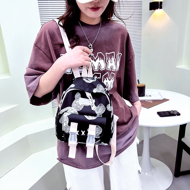 กระเป๋าเป้ลำลองสำหรับเด็กผู้หญิง-กระเป๋าเป้ขนาดเล็กน้ำหนักเบากระเป๋าเป้ไนลอนสไตล์ญี่ปุ่นขนาดเล็ก