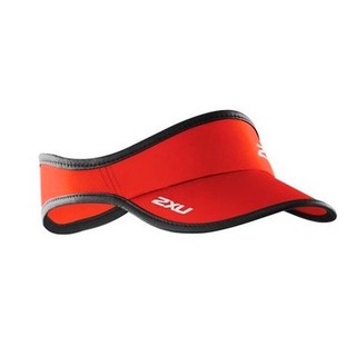 2XU UNISEX RUN VISOR - FLAME SCARLET/CHARCOAL สีแดง