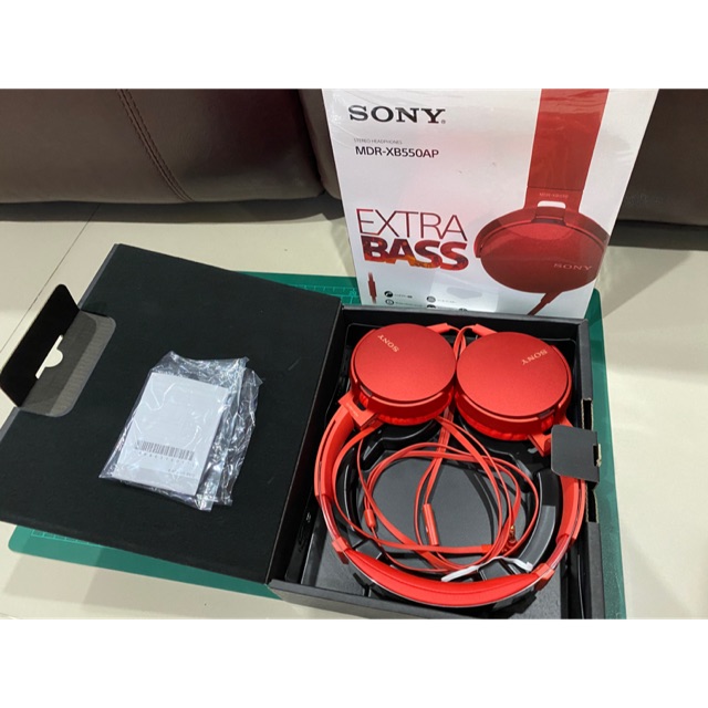 หูฟัง Sony Base Extra สีแดง (มือสองแกะออกมาลอง)) | Shopee Thailand